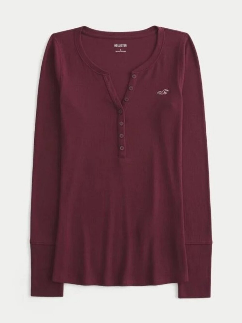 Hollister Long-Sleeve Icon Henley XS